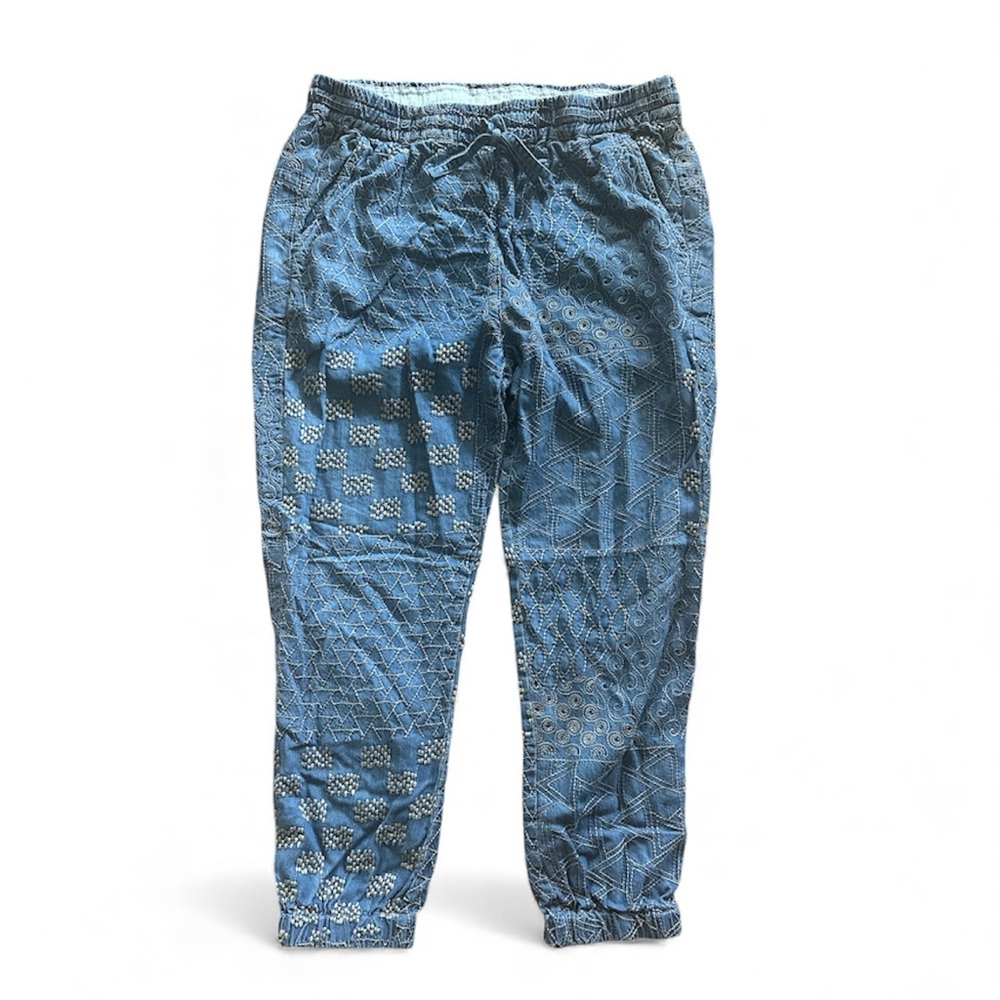 Johnny Was Biya Embroidered‎ Chambray Joggers